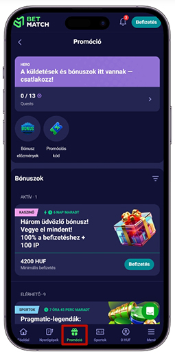 Bónuszok részleg