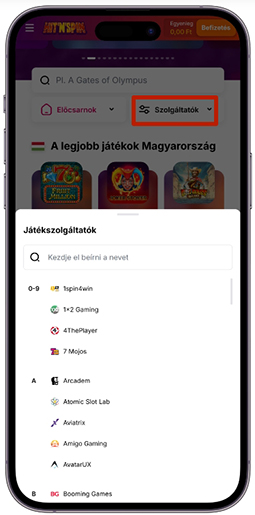 Játékszolgáltatók