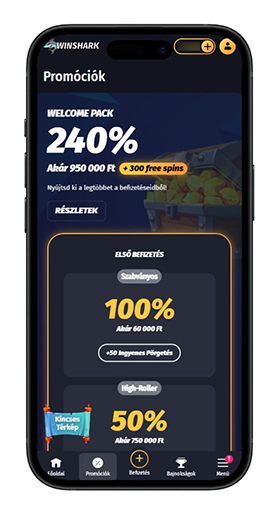 Winshark üdvözlő bónusz