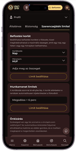 Tét korlátozások beállítása