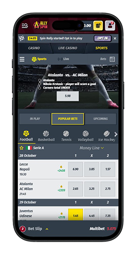 Sportfogadások az AllySpin-en