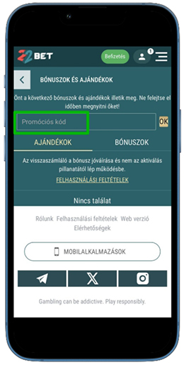 Részleg a promóciókkal a Saját fiókban