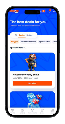 Vulkan Bet bónuszok