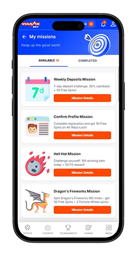 A Vulkan Bet speciális küldetései