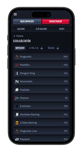 Mafia Casino szolgáltatói