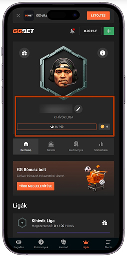 А GGBet Ligát bemutató oldal