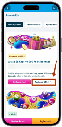 Oldal a bónuszokkal