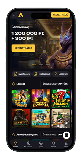 Az Amonbet kaszinó hivatalos weboldala