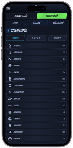 Szolgáltatók listája