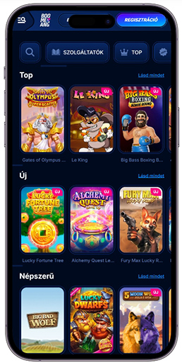 A kaszinó weboldalának kezelőfelülete