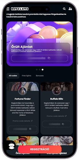 Oldal a promóciós kódokkal