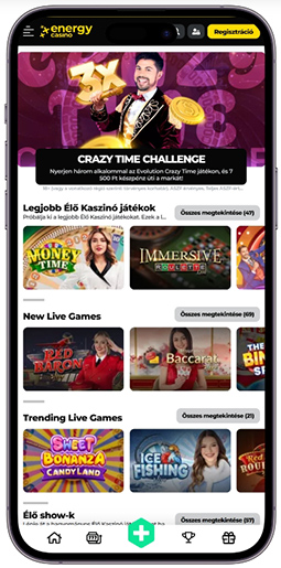 Játékok lobbija élő osztókkal