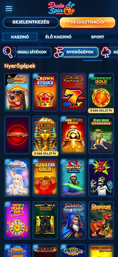 Nyerőgépek a DudeSpin kaszinóban