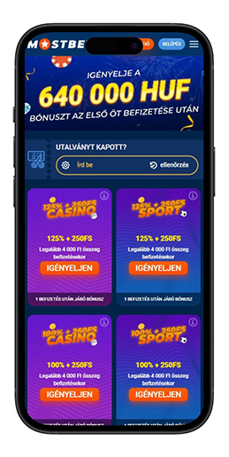 Mostbet kaszinó bónuszok