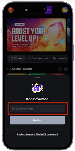 Promóciós kód használata az online kaszinóban