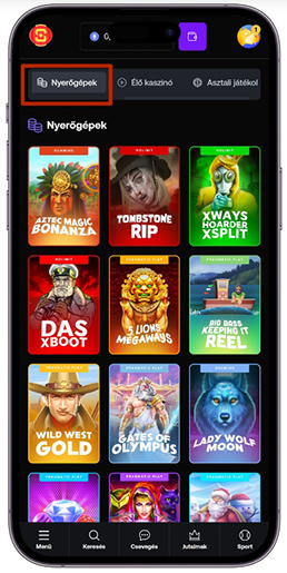 Nyerőgépek részleg