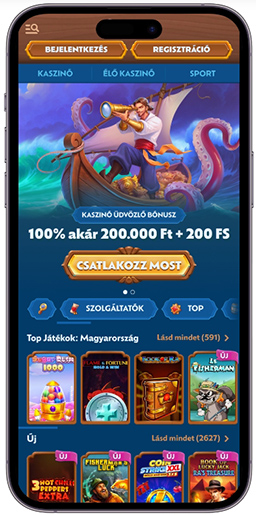 A kaszinó weboldalának kezelőfelülete