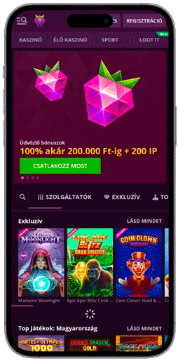 A kaszinó weboldalának kezelőfelülete