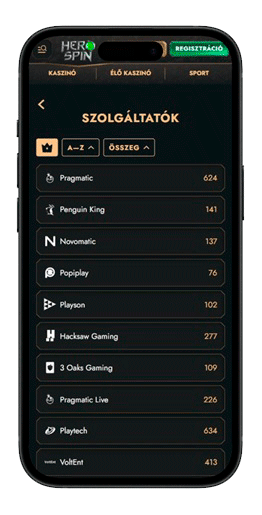 HeroSpin szolgáltatatók