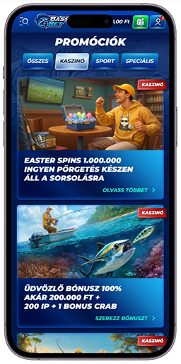 A kaszinó akcióit tartalmazó oldal