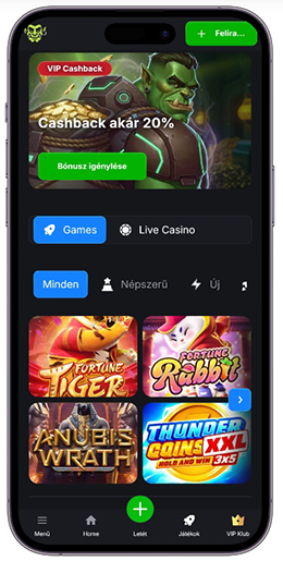 A kaszinó hivatalos weboldala