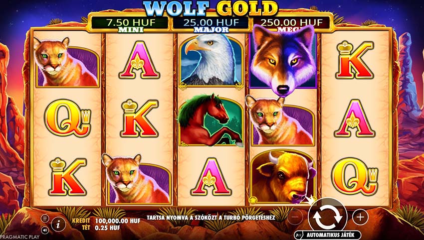 Ingyenes játék a Wolf Gold nyerőgépen