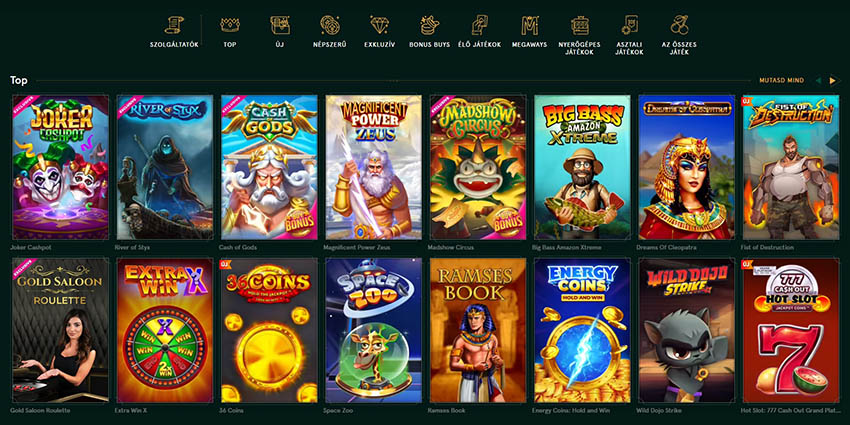 Játékautomaták a kaszinóban