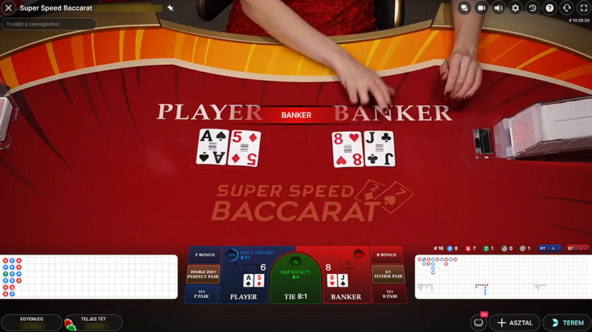 Kaszinó bakkarával