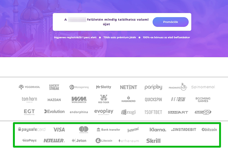 Befizetés az online kaszinóban