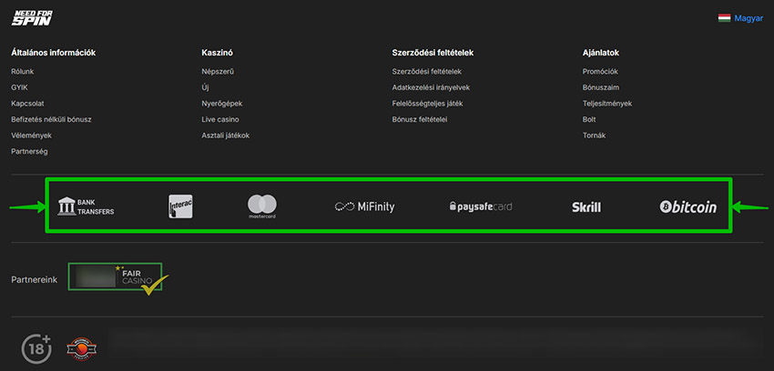 Befizetés a kaszinóban