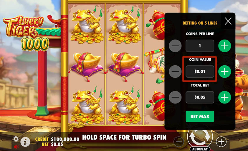 A játékautomata kezelőfelülete