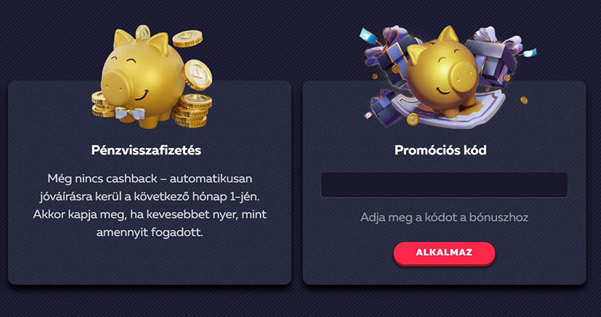 Kaszinó promóciós kódok