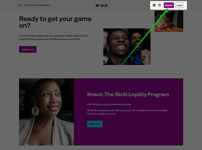 Regisztráció a Skrillen