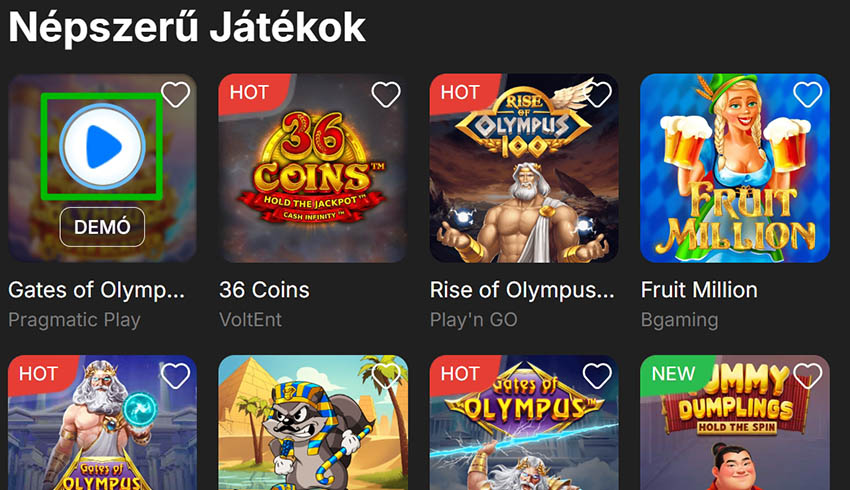 A játék indítása