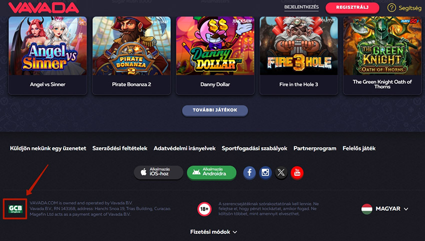 A Curacaoi szabályozó logója